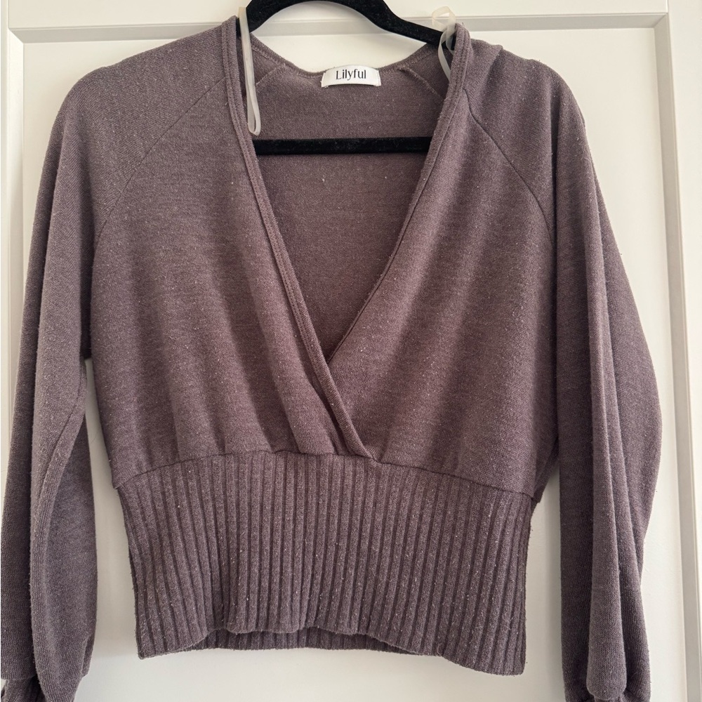 Lilyful Purple Wrap Sweater